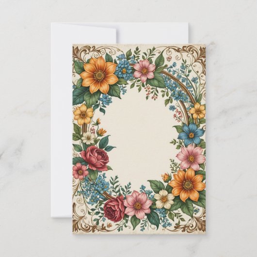 淡い黄色の背景の花の結婚花束 招待状 (正面)