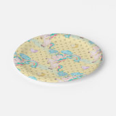 淡い黄色の魔法のユニコーンパターン ペーパープレート (アングル)