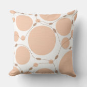 淡い黄褐色の地色の円 クッション (正面)