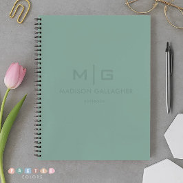 淡い ソフトな ライト パステル サージュ モス グリーン 色 ノートブック