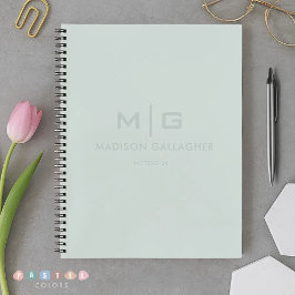 淡い ソフトな ライト パステル サージュ モス グリーン 色 ノートブック