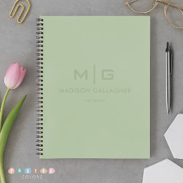 淡い ソフトな ライト パステル サージュ モス グリーン 色 ノートブック