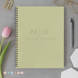 淡い ソフトな ライト パステル サージュ モス グリーン 色 ノートブック