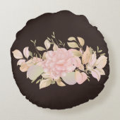 淡かわいらし色ベージュピンクバラ文字B ラウンドクッション (裏面)
