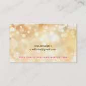 淡エレガントいピンクお洒落の金ゴールド《写真》ぼけ味 名刺 (裏面)