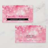 淡エレガントいピンクお洒落色の《写真》ぼけ味 名刺 (正面/裏面)