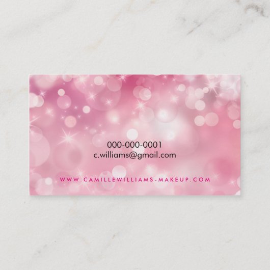 淡エレガントいピンクお洒落色の《写真》ぼけ味 名刺 (裏面)