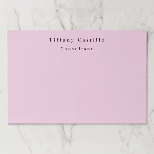 淡エレガントピンクシンプルミニマルモダンリスト ペーパーパッド (正面)