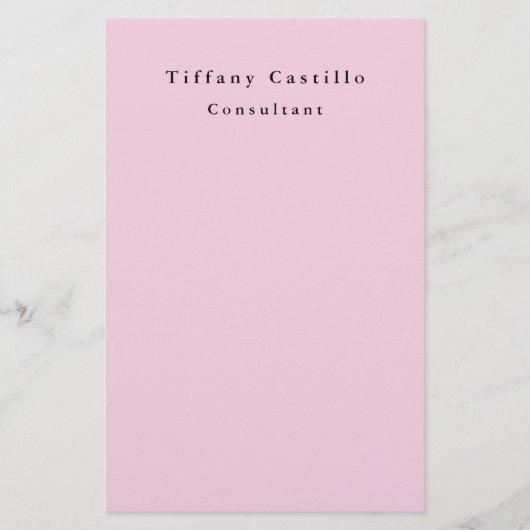 淡エレガントピンクシンプルミニマルモダンリスト 便箋 (正面)