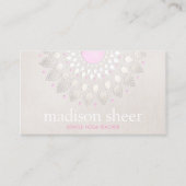 淡エレガントピンク蓮の花 名刺 (正面)