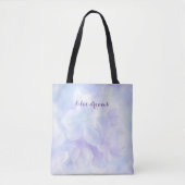 淡エレガント紫薄紫花デザイン トートバッグ (正面)