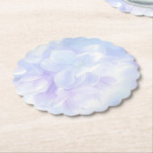 淡エレガント紫薄紫花デザイン ペーパーコースター (アングル)