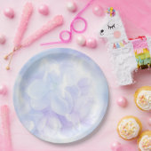 淡エレガント紫薄紫花デザイン ペーパープレート (パーティー)