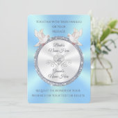 (淡カスタムい青と白の結婚式招待状) 招待状 (スタンド正面)