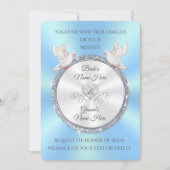 (淡カスタムい青と白の結婚式招待状) 招待状 (正面)