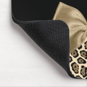 淡ガーリーい茶色のジャガーかわいい茶色の弓の名前 マウスパッド (コーナー)