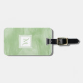 (淡シンプルい緑)大理石モノグモダンラム ラゲッジタグ (正面横)