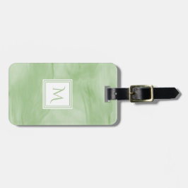 (淡シンプルい緑)大理石モノグモダンラム ラゲッジタグ