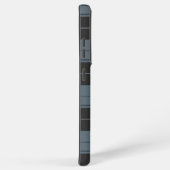 淡シンプルい青色のタータンチェック模様 SAMSUNG GALAXYケース (右側面)