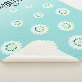 淡パーソナライズされたい青の花柄 シェルパブランケット (3/4)