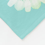 淡パーソナライズされたい青の花柄 フリースブランケット (角)