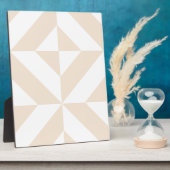 淡ベージュ幾何学デコキューブパターン フォトプラーク (側面)