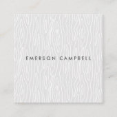 淡ミニマルい灰色の木目テクスチャ スクエア名刺 (正面)