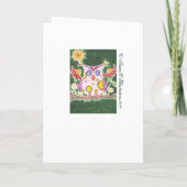 淡桃色フクロウ（緑のグリーティングカード付き） カード (裏面)