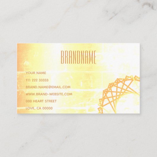 淡橙幾何曼荼羅シンボル霊気ヨガ 名刺 (裏面)