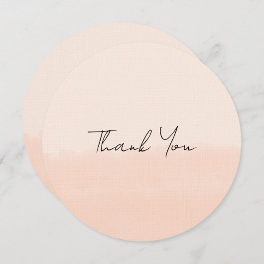 淡橙色水彩 サンキューカード (正面/裏面)