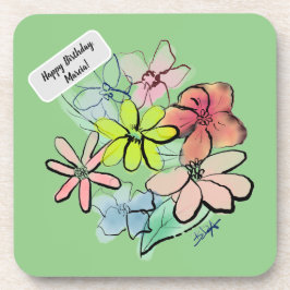 淡水かわいらし色フローラブーケ コースター