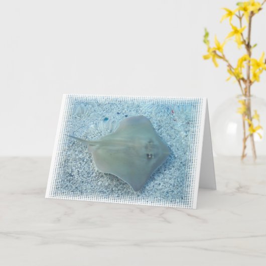 淡水のアカエイの挨拶状 カード (黄色い花)