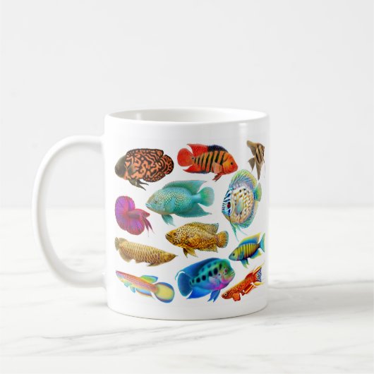 淡水のアクアリウムはマグを採取します コーヒーマグカップ (左)