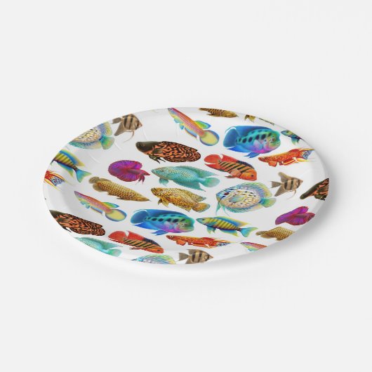 淡水の熱帯アクアリウムの魚の紙皿 ペーパープレート (アングル)
