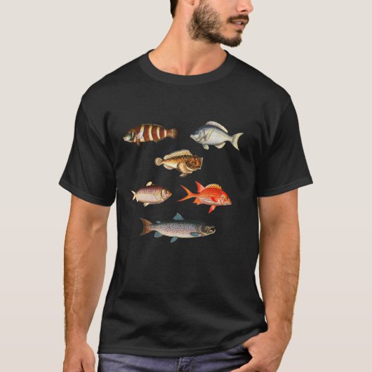 淡水の餌となる魚の種類 魚類の生物学 Tシャツ (正面)