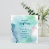 淡水エレガント色抽象芸術結婚の 招待状 (スタンド正面)