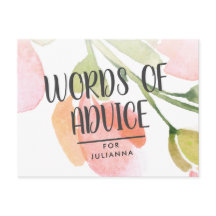 淡水カラー開花ブライダルシャワーアドバイスカード