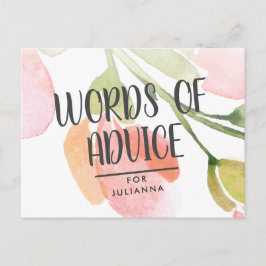 淡水カラー開花ブライダルシャワーアドバイスカード アドバイスカード
