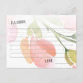 淡水カラー開花ブライダルシャワーアドバイスカード アドバイスカード (裏面)