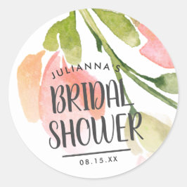 淡水カラー開花ブライダルシャワー ラウンドシール