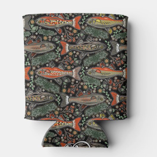 淡水フィッシュグスタイリッシュレーオレンジブラック魚釣り 缶クーラー (裏面)