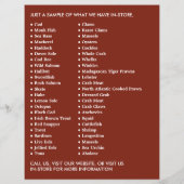 淡水ロブスター、魚屋/妻、魚市場 チラシ (裏面)