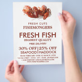 淡水ロブスター、魚屋/妻、魚市場 チラシ (手)