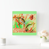 淡水海魚 スクエア壁時計 (ホーム)