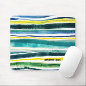 淡水色のストライプ マウスパッド (マウス)