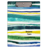 淡水色の絵を描ストライプ手帳ポケットf クリップボード (正面)