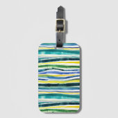 淡水色の絵を描ストライプ ラゲッジタグ (正面縦)