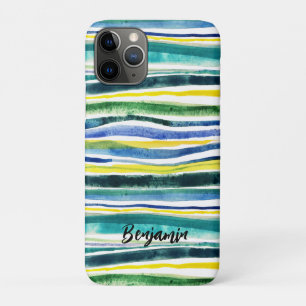 淡水色の絵を描ストライプ iPhone 11 PROケース