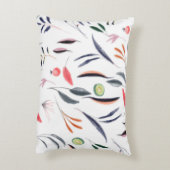 淡水色の葉色と果実のパターン アクセントクッション (裏面(縦))