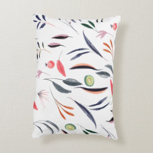 淡水色の葉色と果実のパターン アクセントクッション (裏面(縦))